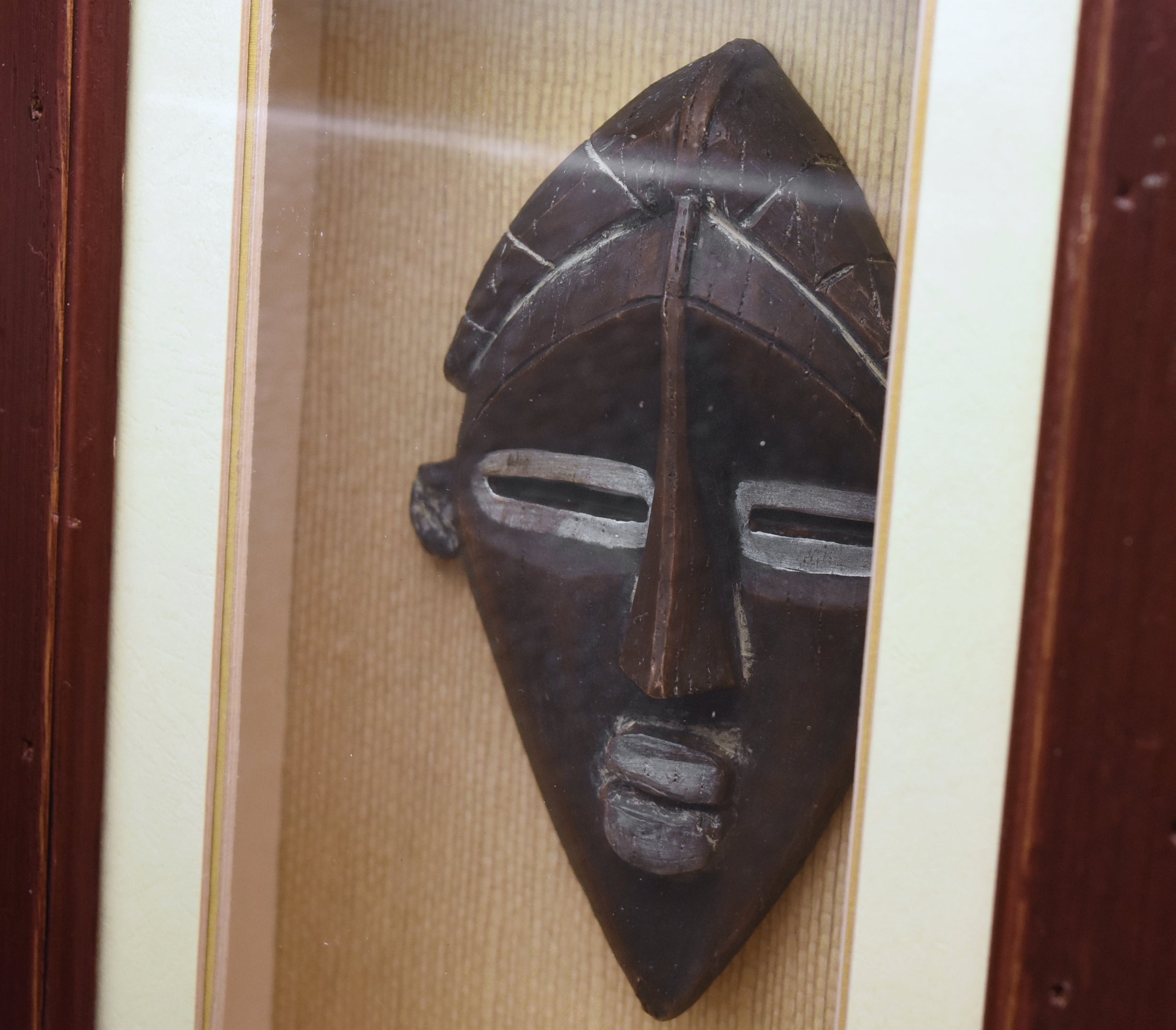 Decorative Carved Mask Shadow Box Wall Art