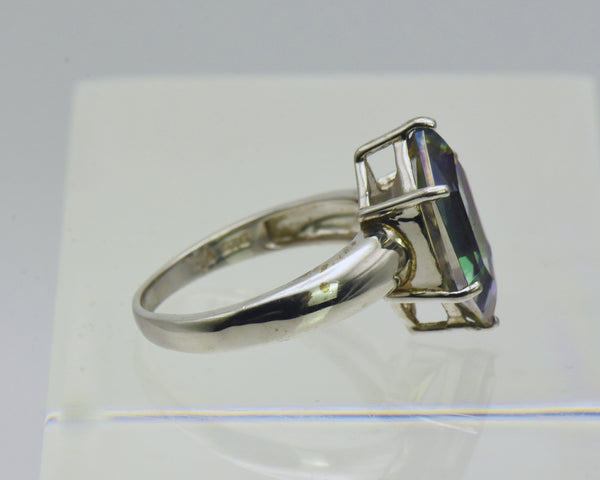 Vintage "Mystic" Quartz Sterling Silver Ring - Size 6.25