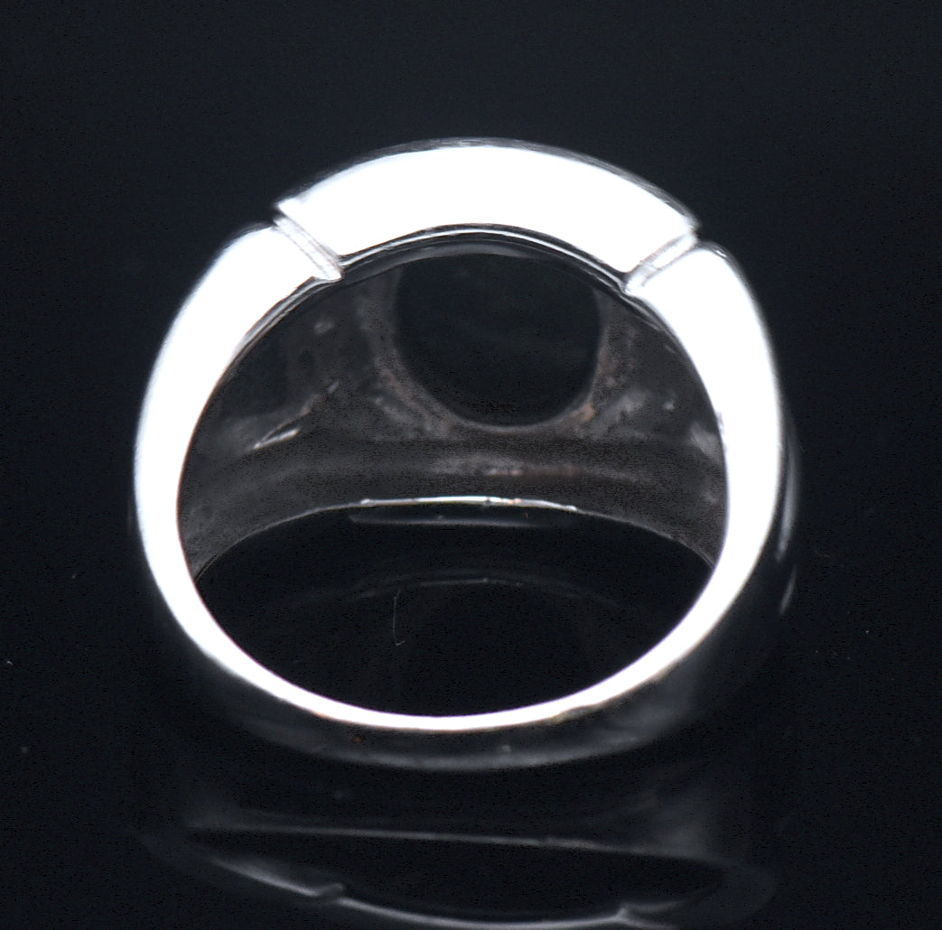 Vintage Opal Triplet and Diamonds Sterling Silver Ring - Size 9.25