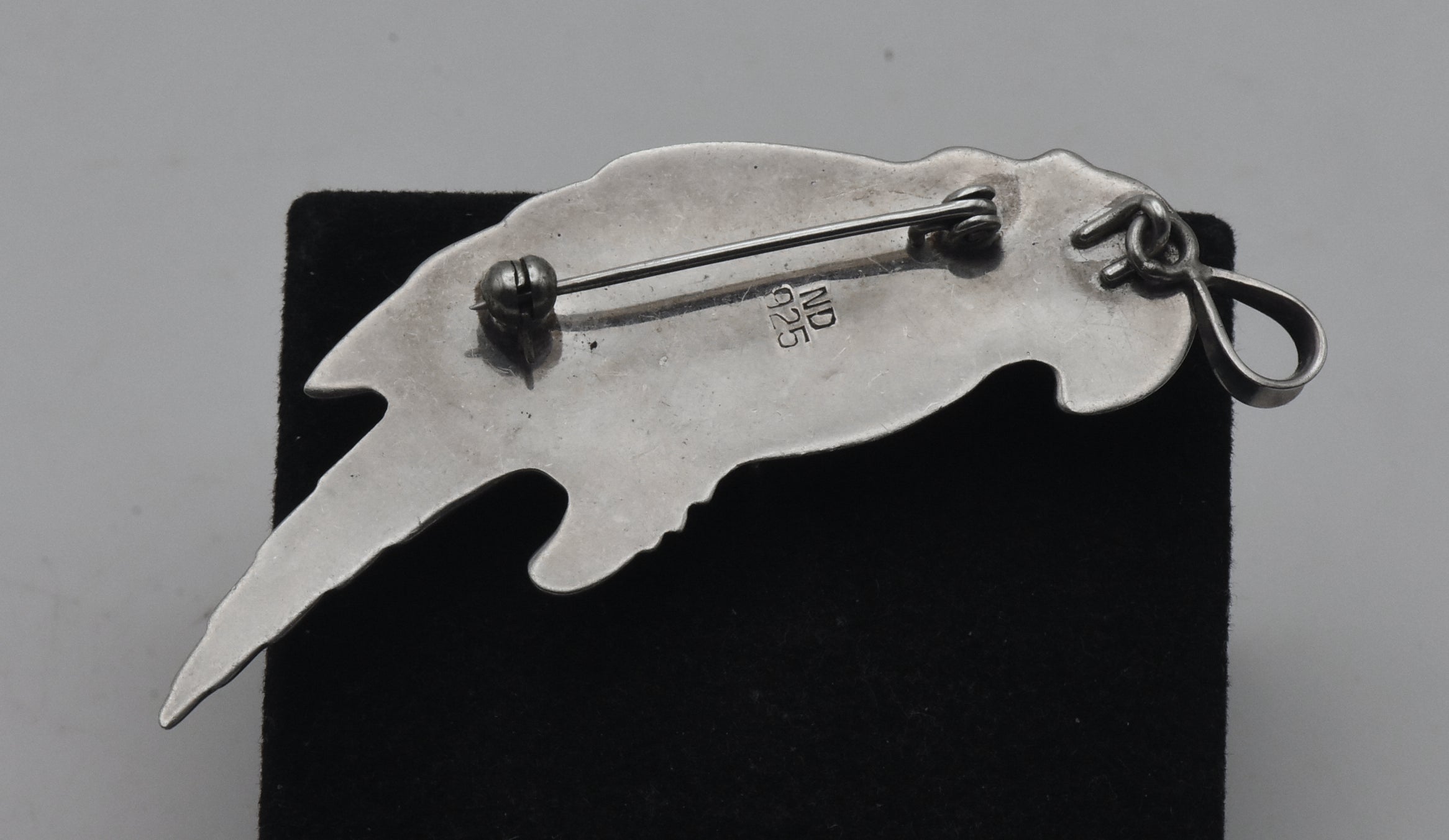 Vintage Sterling Silver Parrot Brooch/Pendant