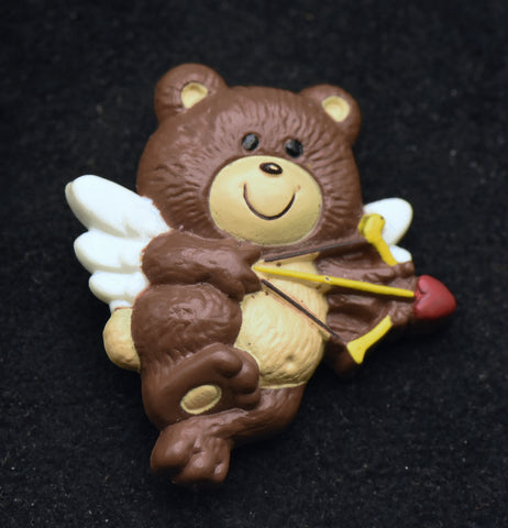 Russ - Vintage Cupid Teddy Bear Plastic Brooch