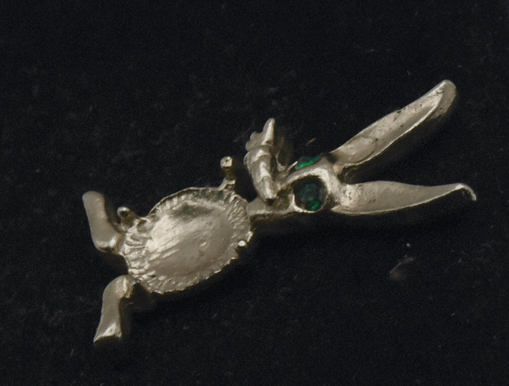 Silver Tone Metal Rabbit Lapel Pin - MISSING STONE