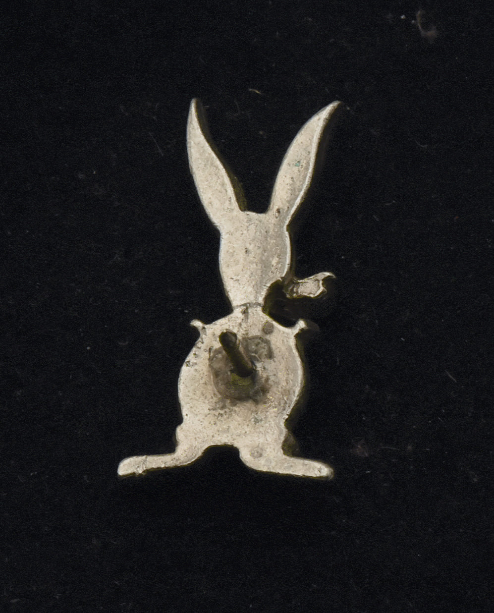Silver Tone Metal Rabbit Lapel Pin - MISSING STONE