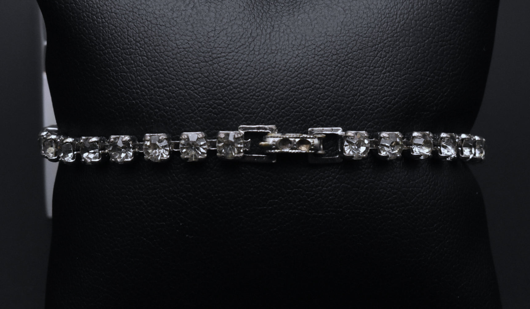 Vintage Silver Tone and Rhinestone Bracelet