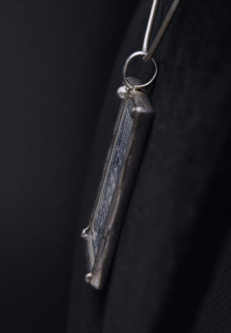 Vintage 1937 Brazilian Sesquicentennial Stamp Sterling Silver Pendant Necklace - 18"