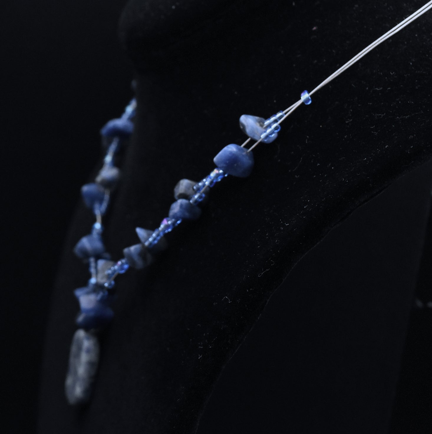 Sodalite Chip Bead Necklace - 16"