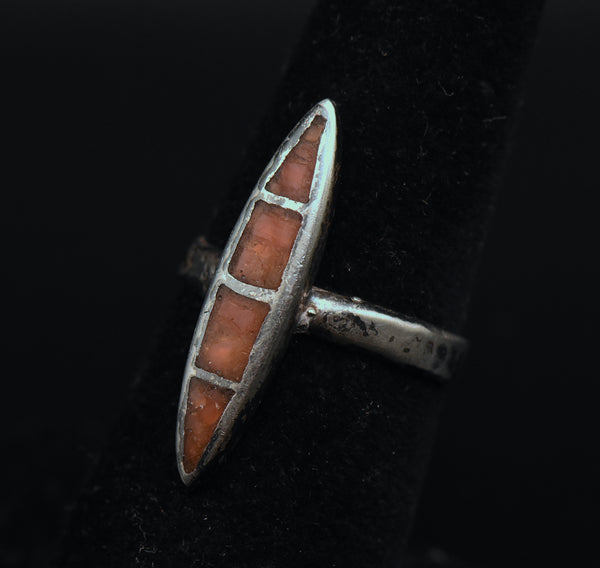 Vintage Handmade Sterling Silver Shell Ring - Size 6.25