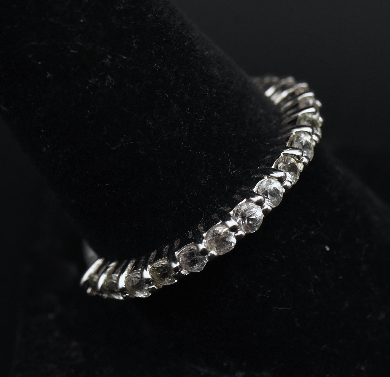 Vintage Colorless Sapphire Sterling Silver Ring