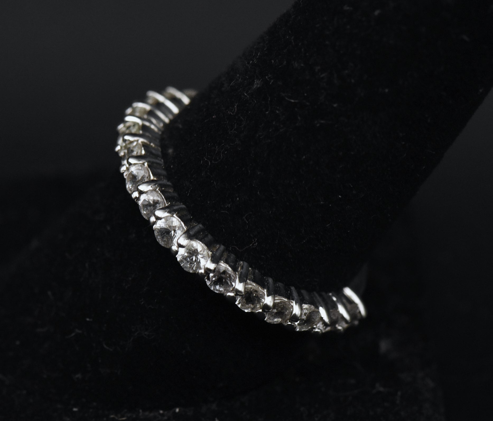 Vintage Colorless Sapphire Sterling Silver Ring