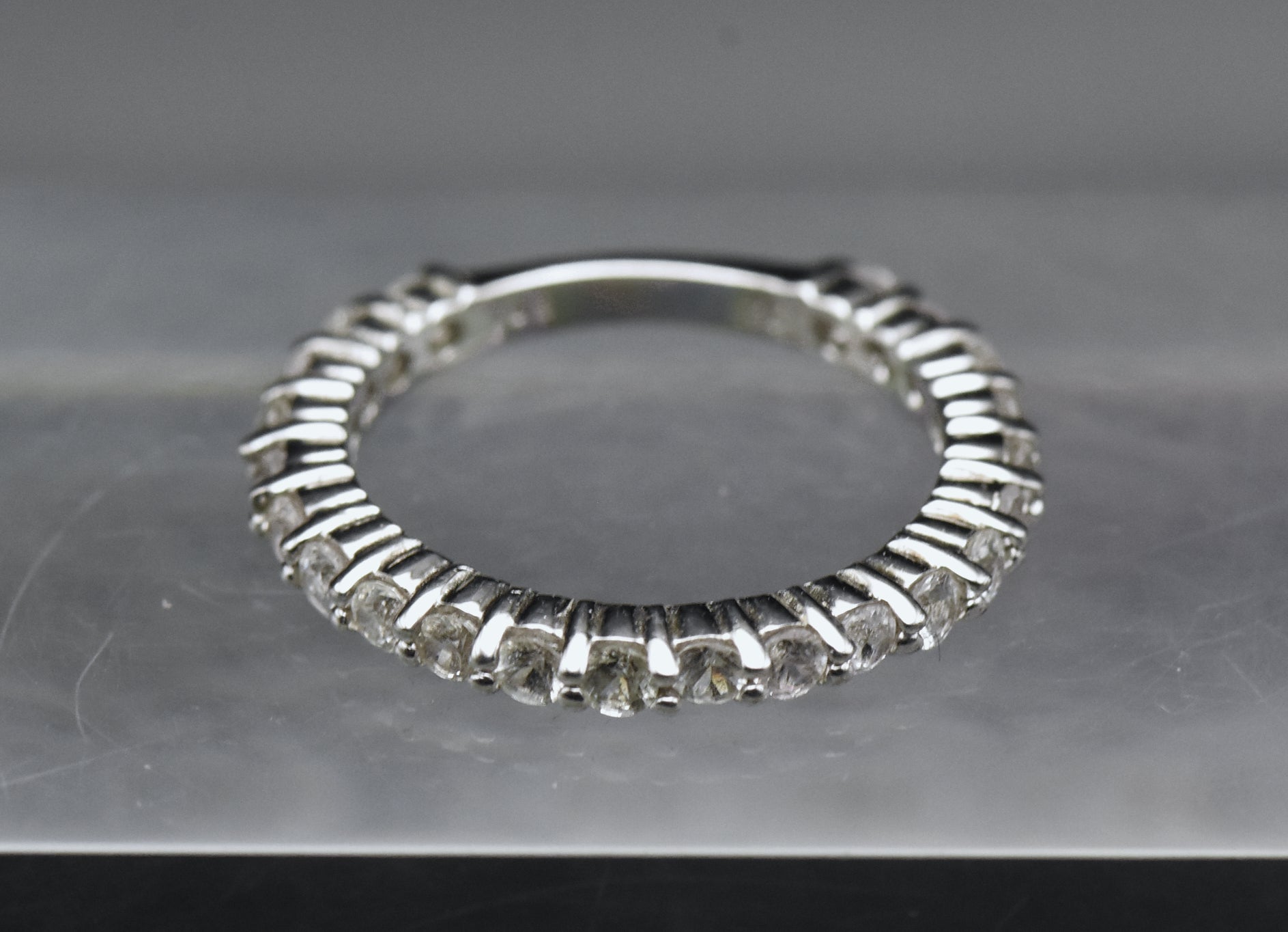 Vintage Colorless Sapphire Sterling Silver Ring