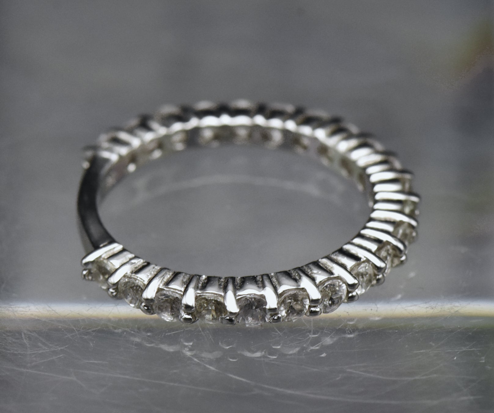 Vintage Colorless Sapphire Sterling Silver Ring