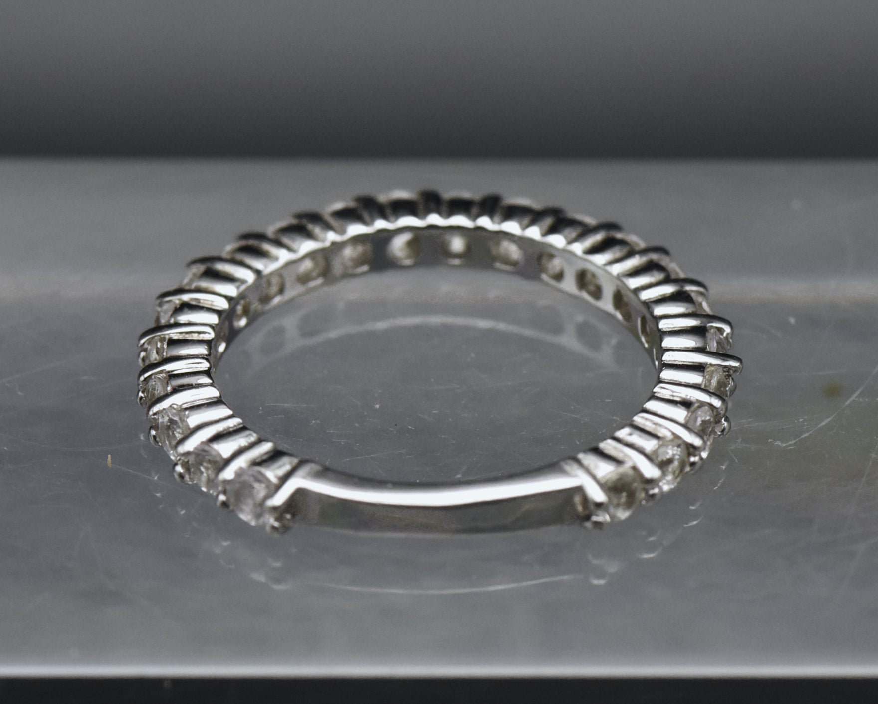 Vintage Colorless Sapphire Sterling Silver Ring