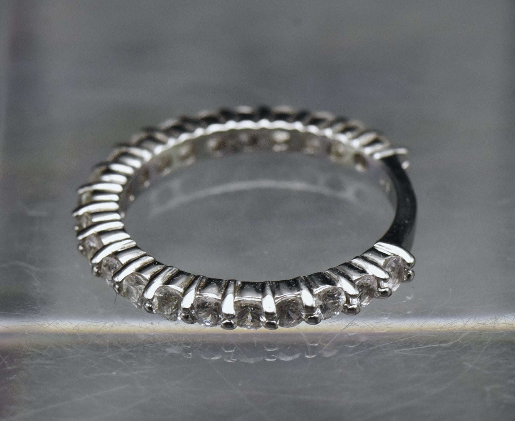 Vintage Colorless Sapphire Sterling Silver Ring