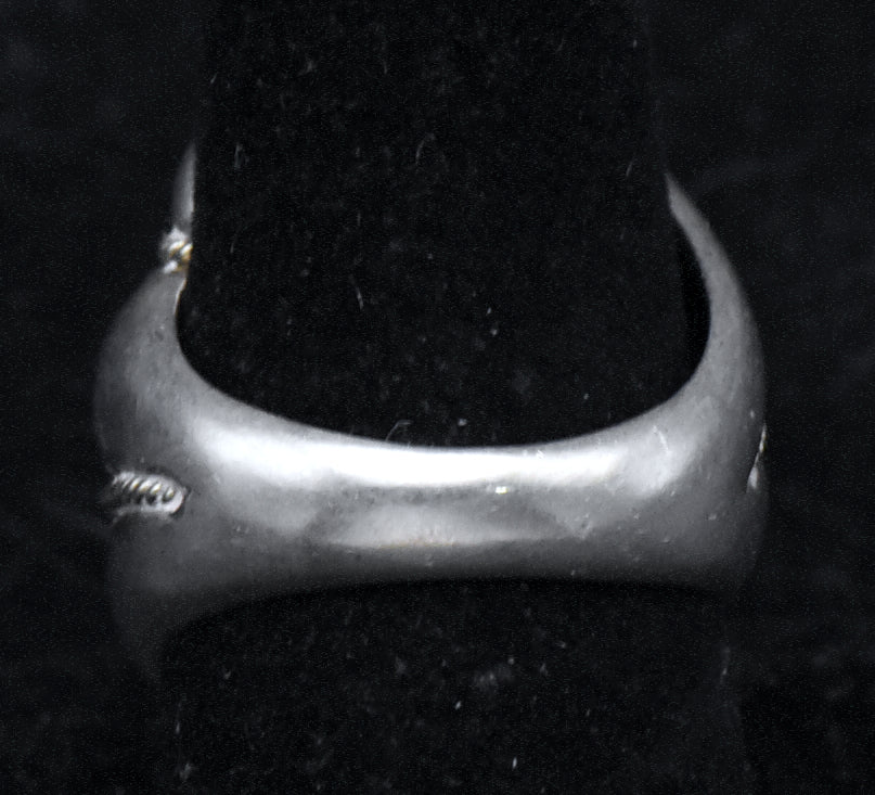 Vintage Sterling Silver and Gold Dome Ring - Size 8