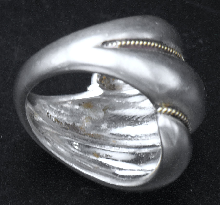 Vintage Sterling Silver and Gold Dome Ring - Size 8
