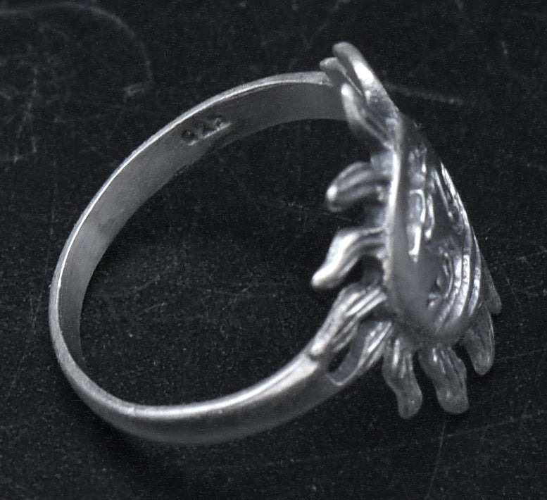 Vintage Sterling Silver Sun Ring - Size 9.5