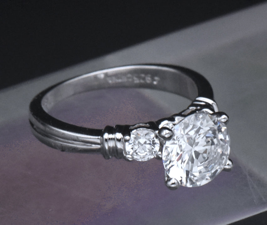 Diamonique - Sterling Silver Cubic Zirconia Ring - Size 6.25