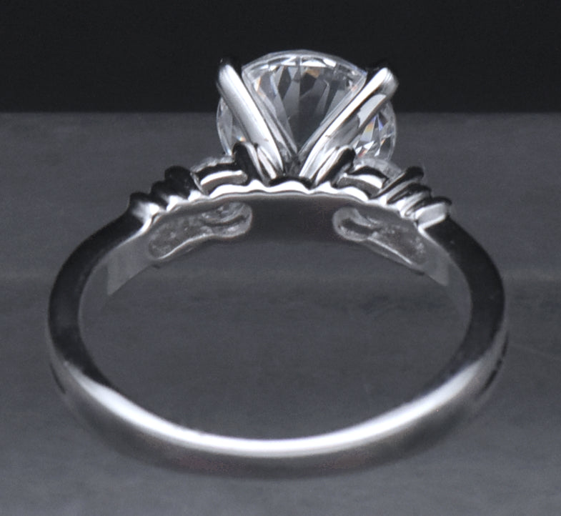 Diamonique - Sterling Silver Cubic Zirconia Ring - Size 6.25