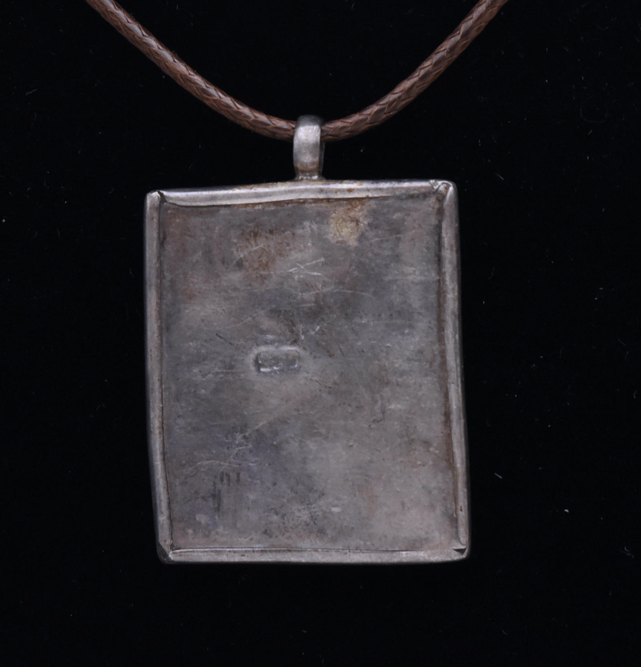 Vintage 1960 Suriname Stamp Sterling Silver Pendant Necklace