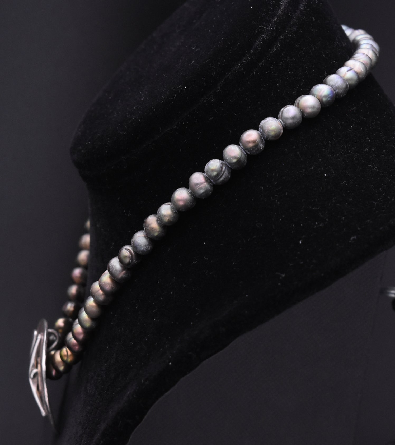 Vintage Handmade Tahitian Pearl with Sterling Silver and 14K Gold Pendant Necklace - 15"