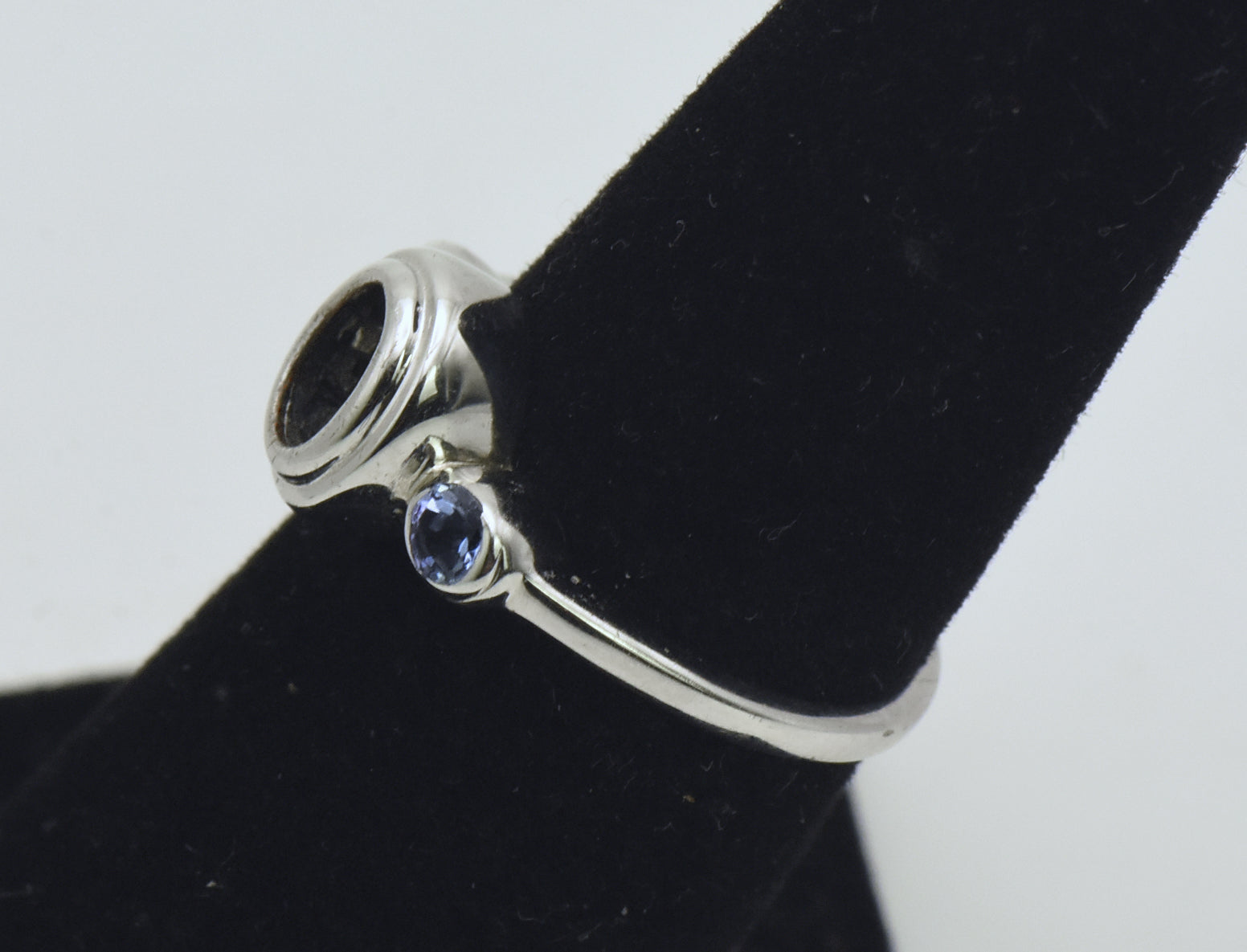 Vintage Tanzanite Accented Sterling Silver Semi-Mount- Size 5.75