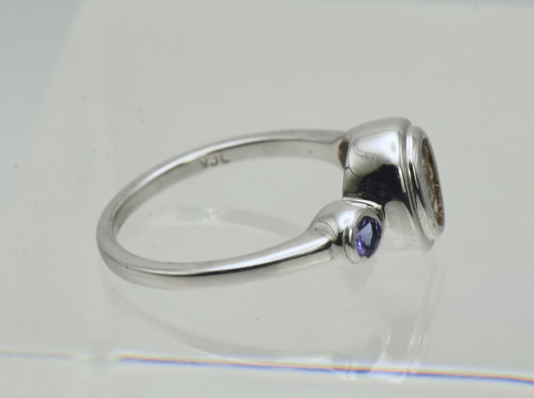 Vintage Tanzanite Accented Sterling Silver Semi-Mount- Size 5.75