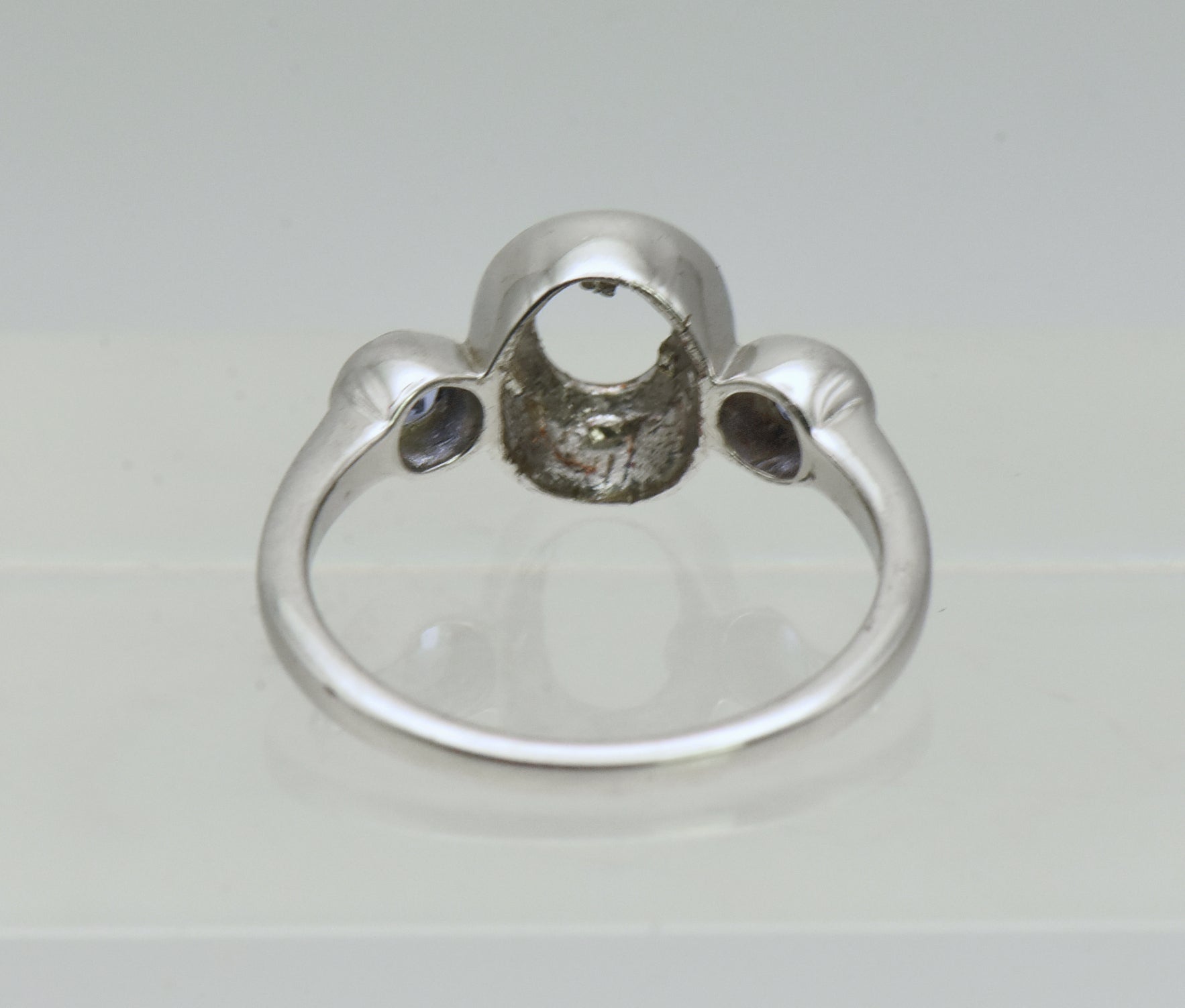 Vintage Tanzanite Accented Sterling Silver Semi-Mount- Size 5.75