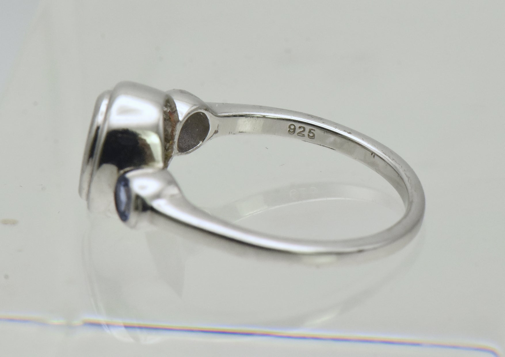 Vintage Tanzanite Accented Sterling Silver Semi-Mount- Size 5.75