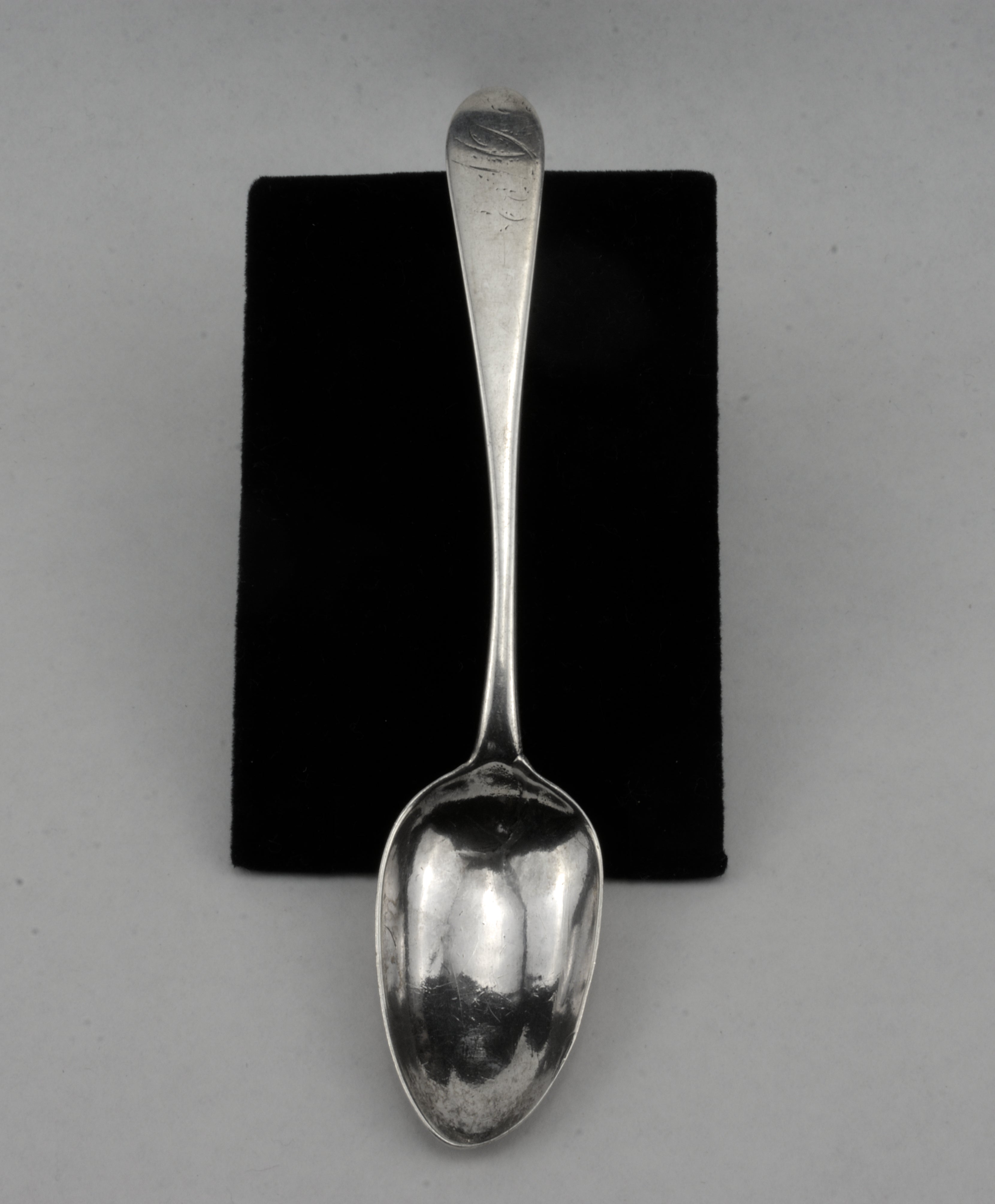 Antique John Vernon 18th Century American Silver Handmade Spoon