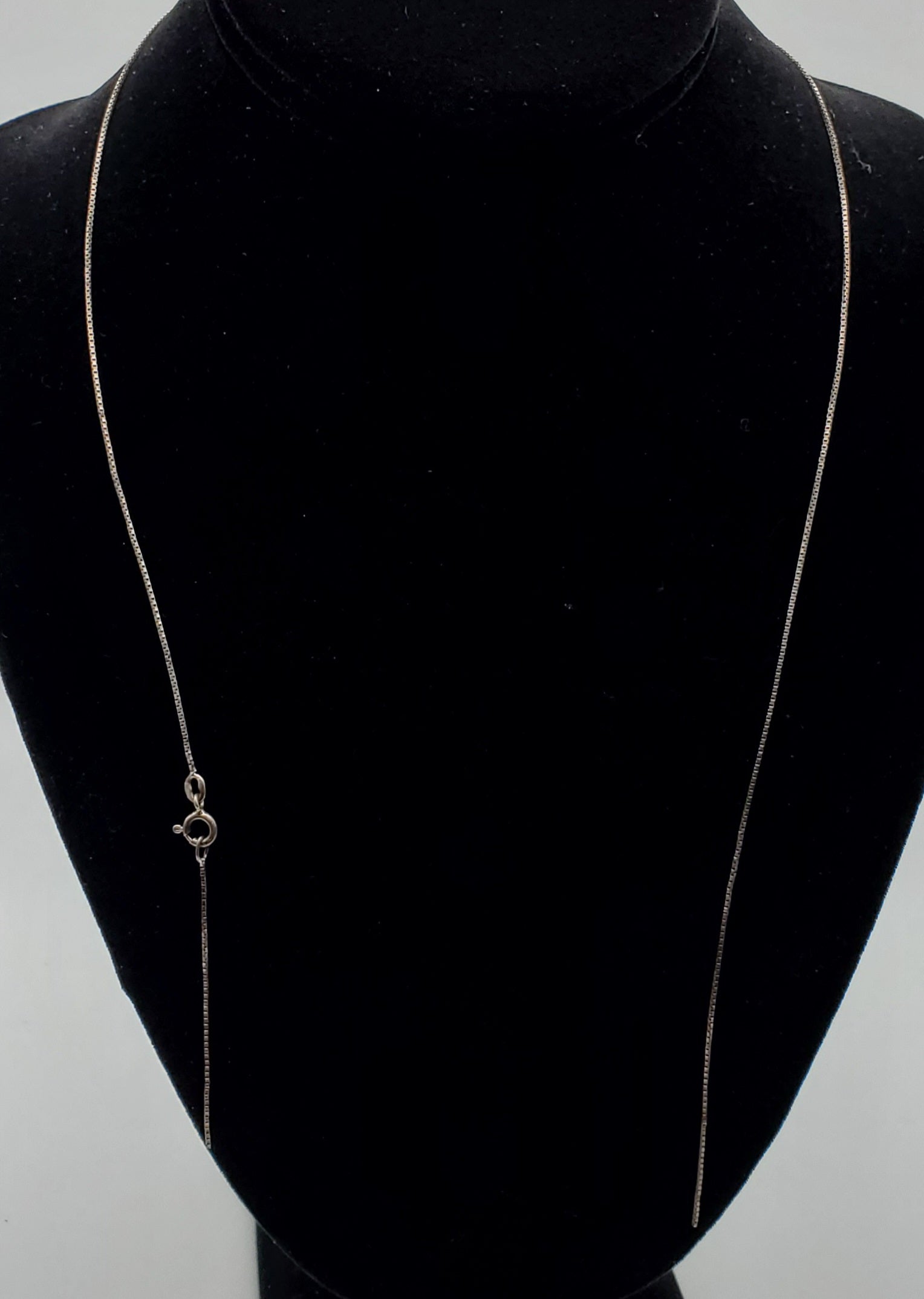 BROKEN Vintage Italian Sterling Silver Box Link Chain Necklace - 22"