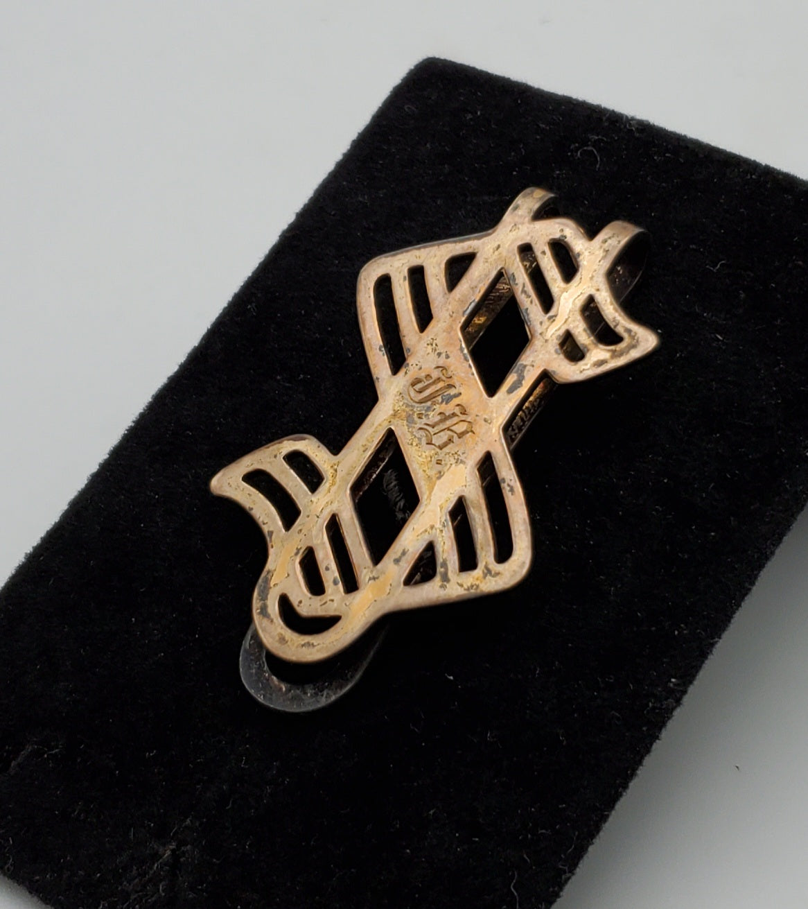 Ehlers & Co. - Vintage Sterling Silver Gold Filled Monogrammed Dollar Sign Money Clip