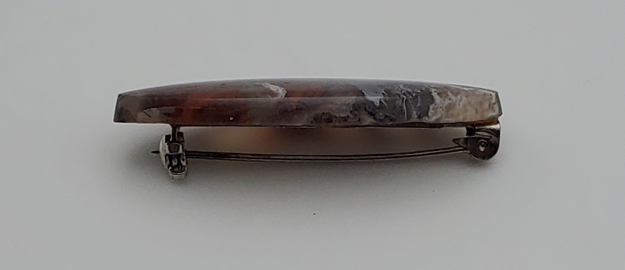 Vintage Polished Agate Brooch