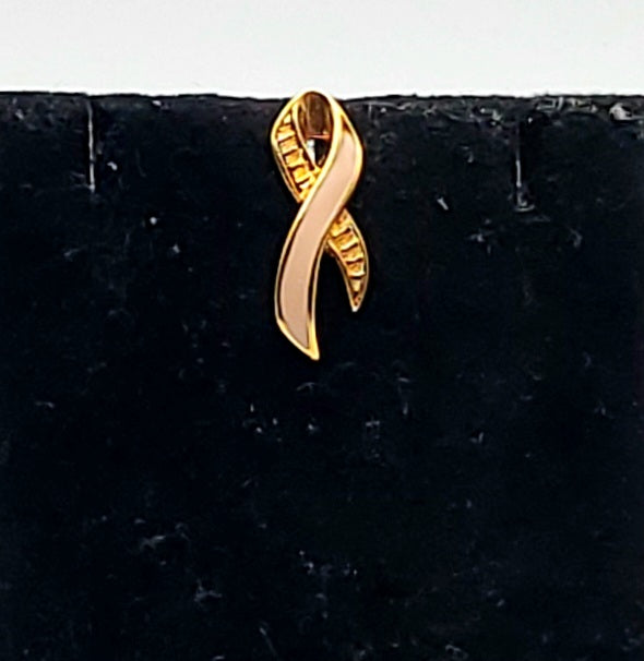Avon - Vintage Pink Enamel Ribbon Pin