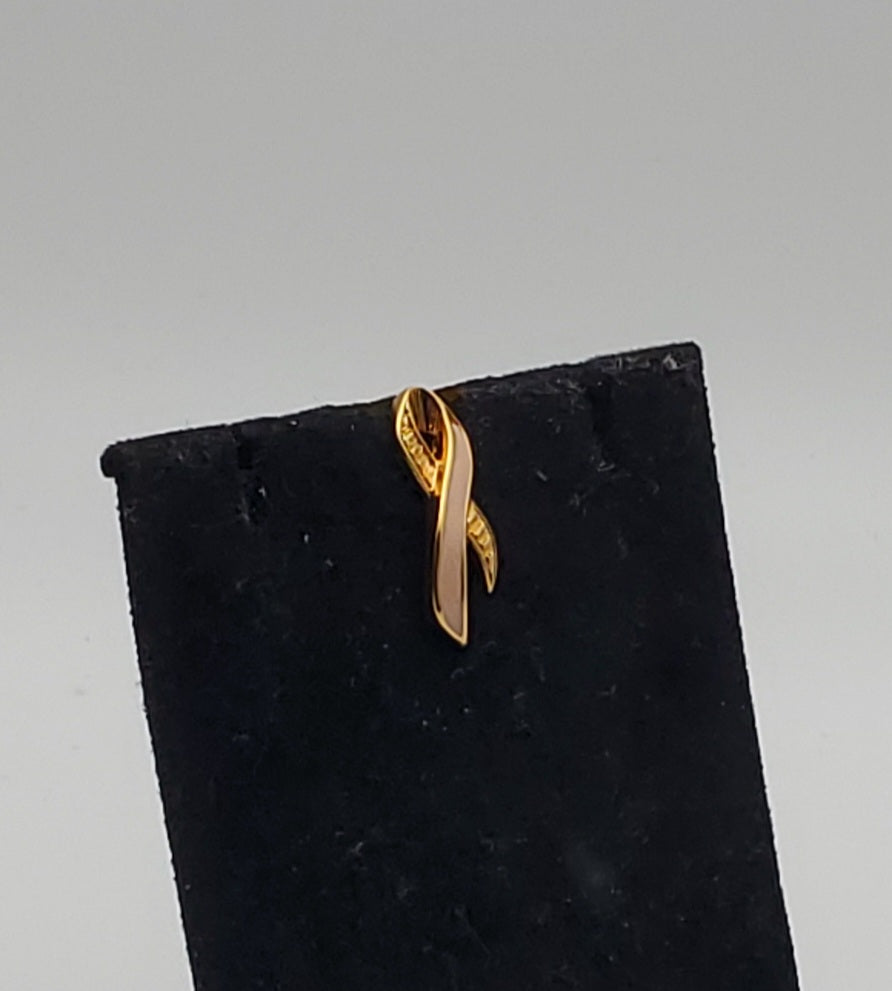 Avon - Vintage Pink Enamel Ribbon Pin