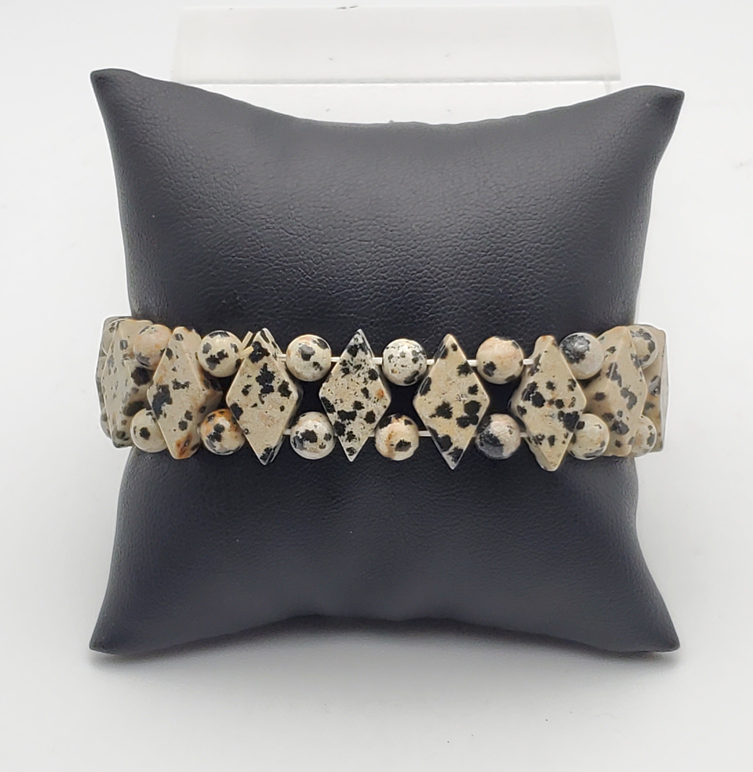 Dalmatian Jasper Bead Stretch bracelet