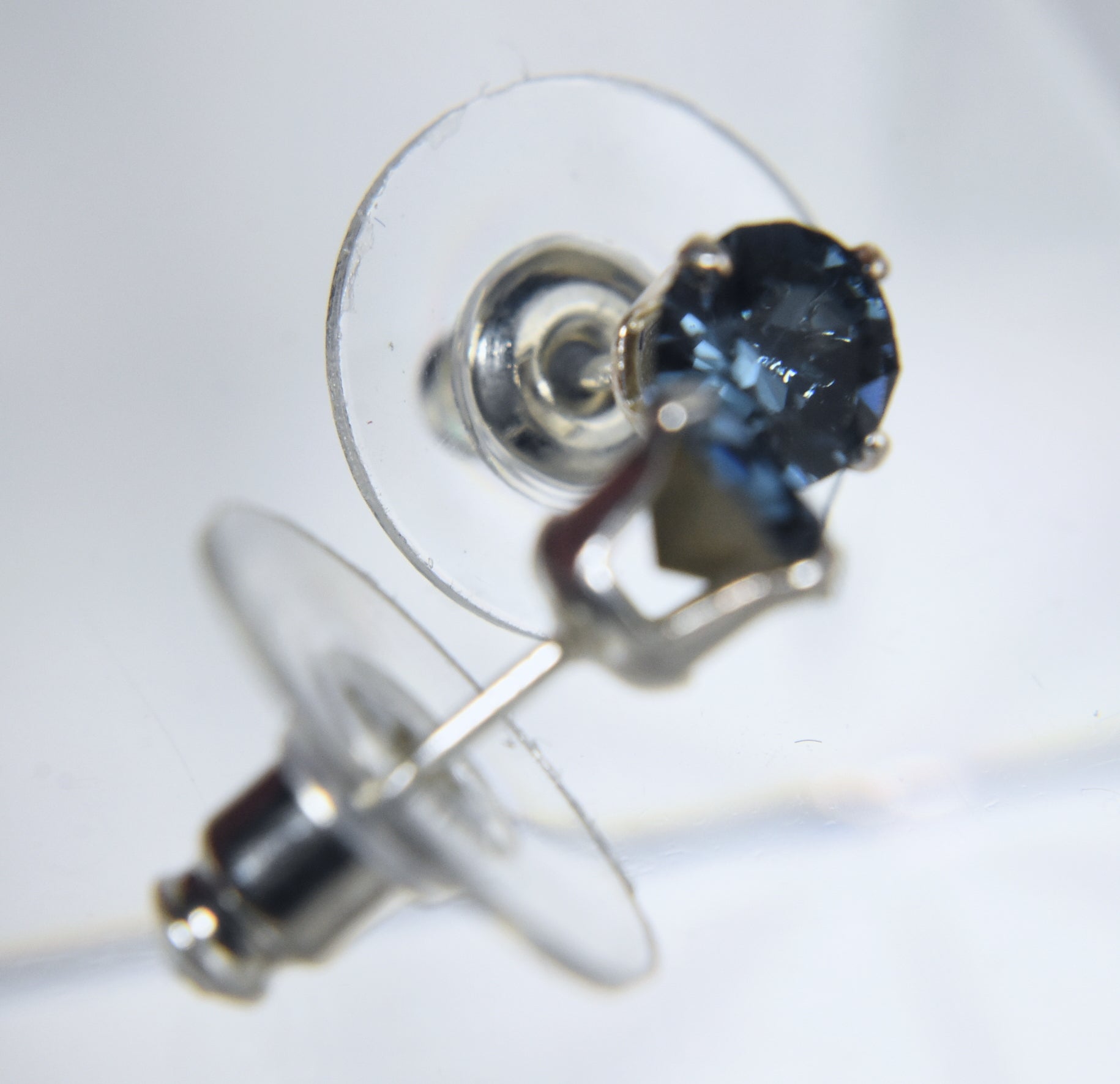 Sterling Silver Crystal Stud Earrings - Multiple Color Options