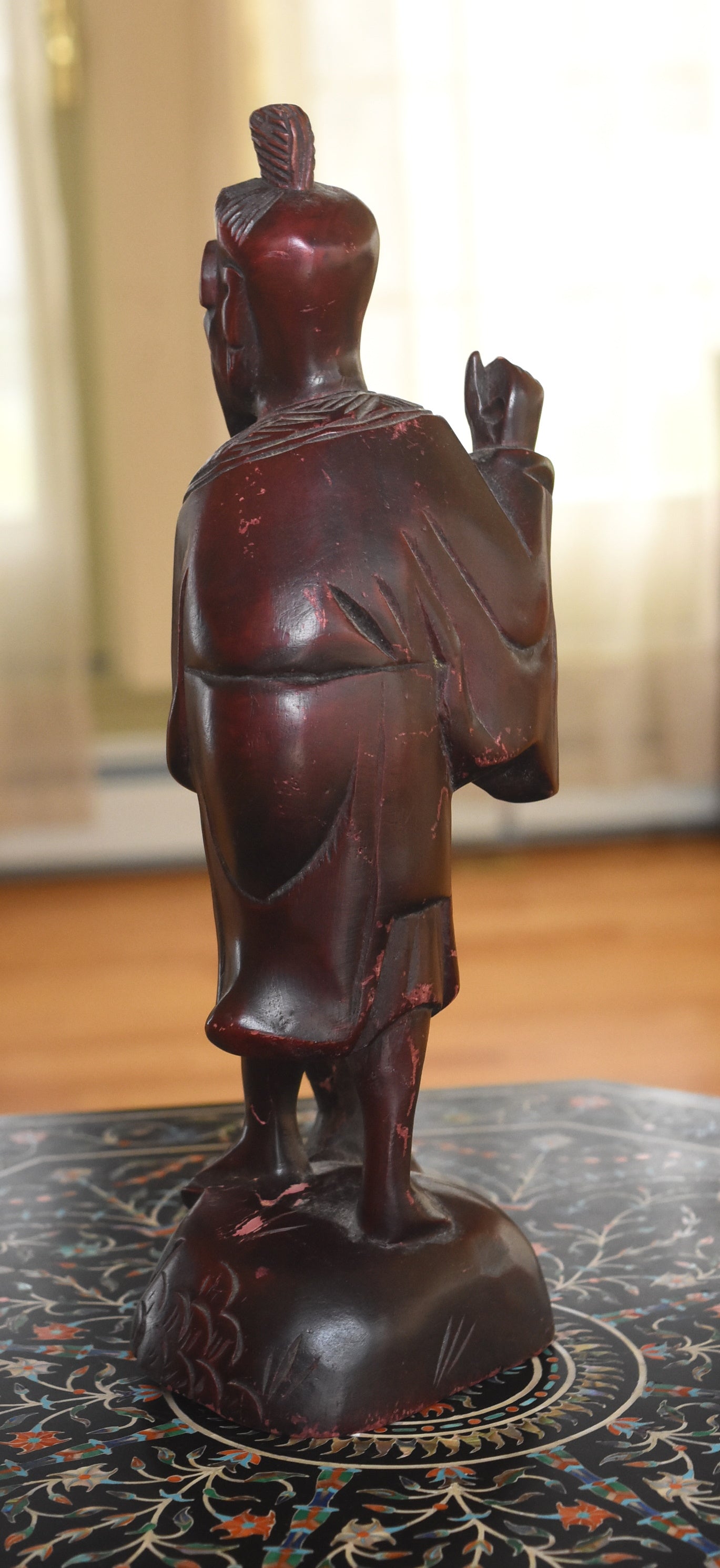 Chinese Carved Wood Fisherman Sculpture