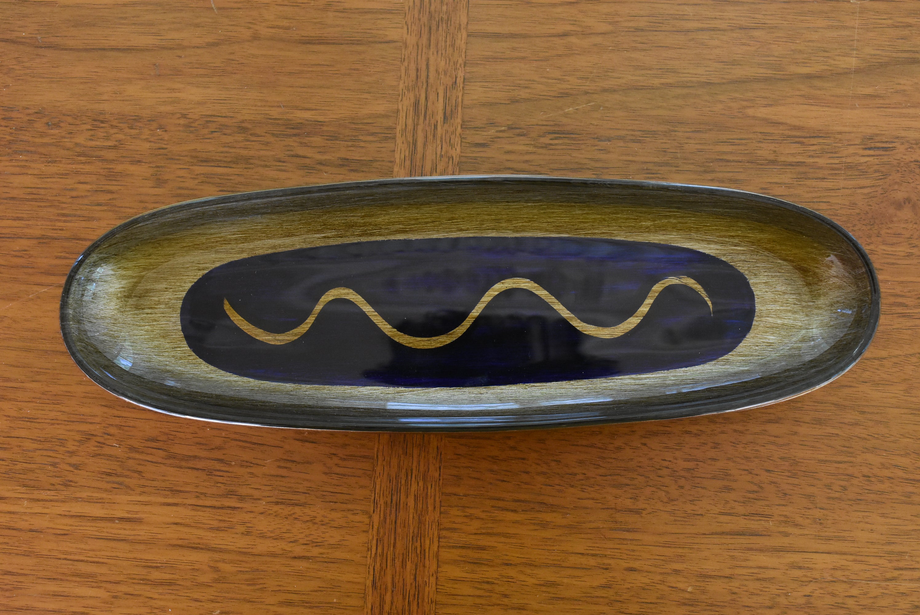 Gali Glass Studios - Three Oblong Reverse Painted Glass Platters
