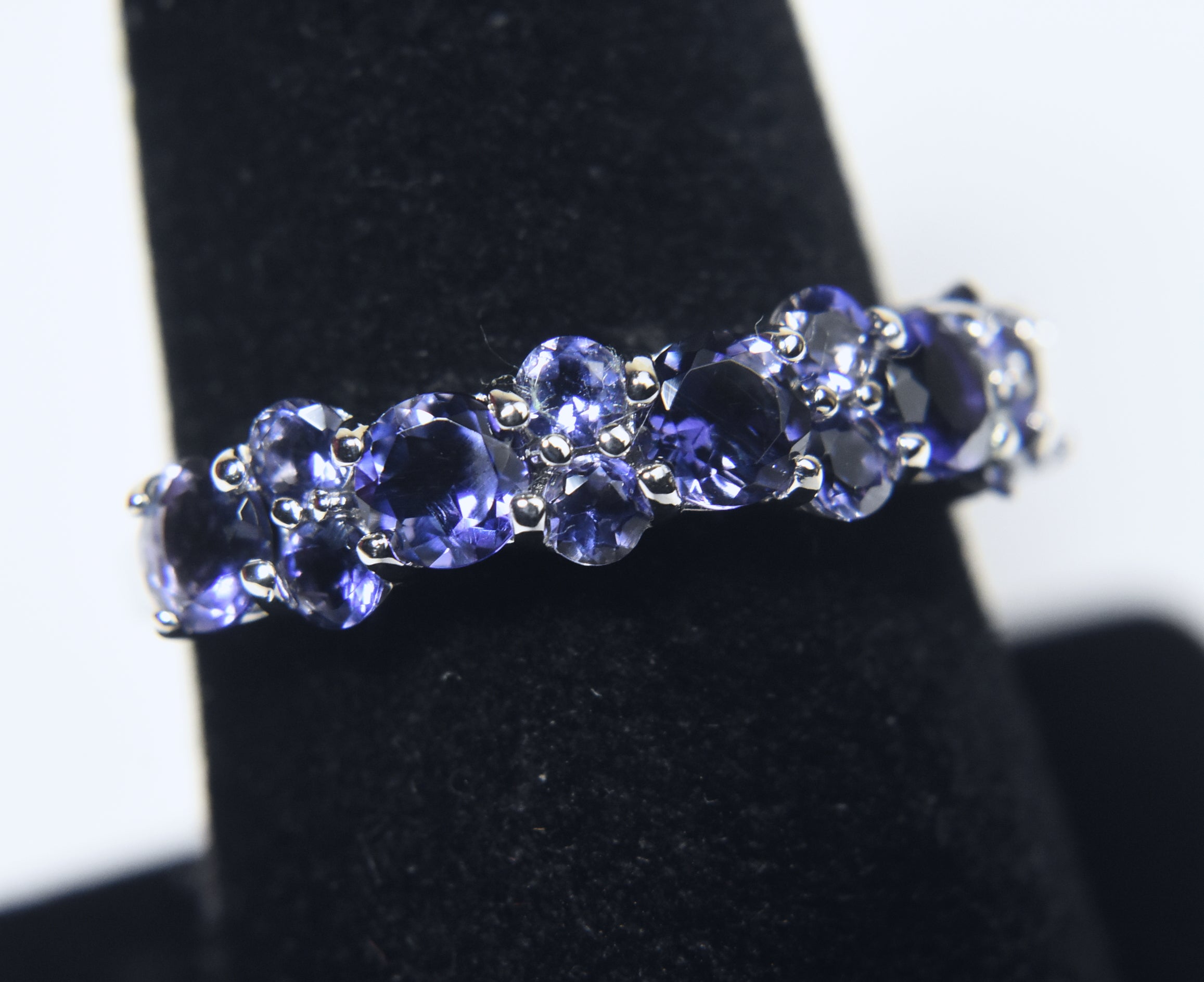 Sterling Silver Imitation Tanzanite Ring - Size 7.75