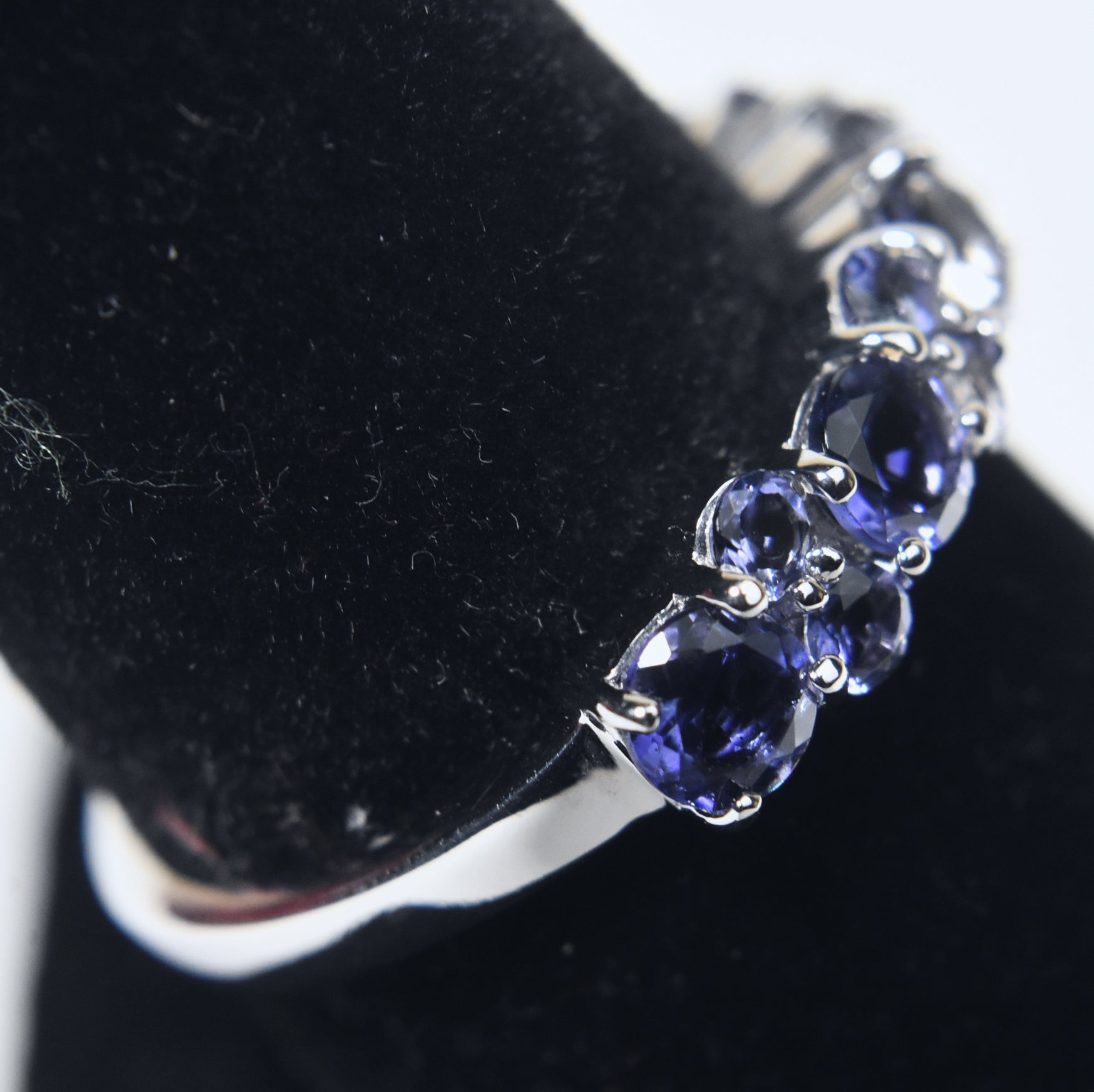 Sterling Silver Imitation Tanzanite Ring - Size 7.75