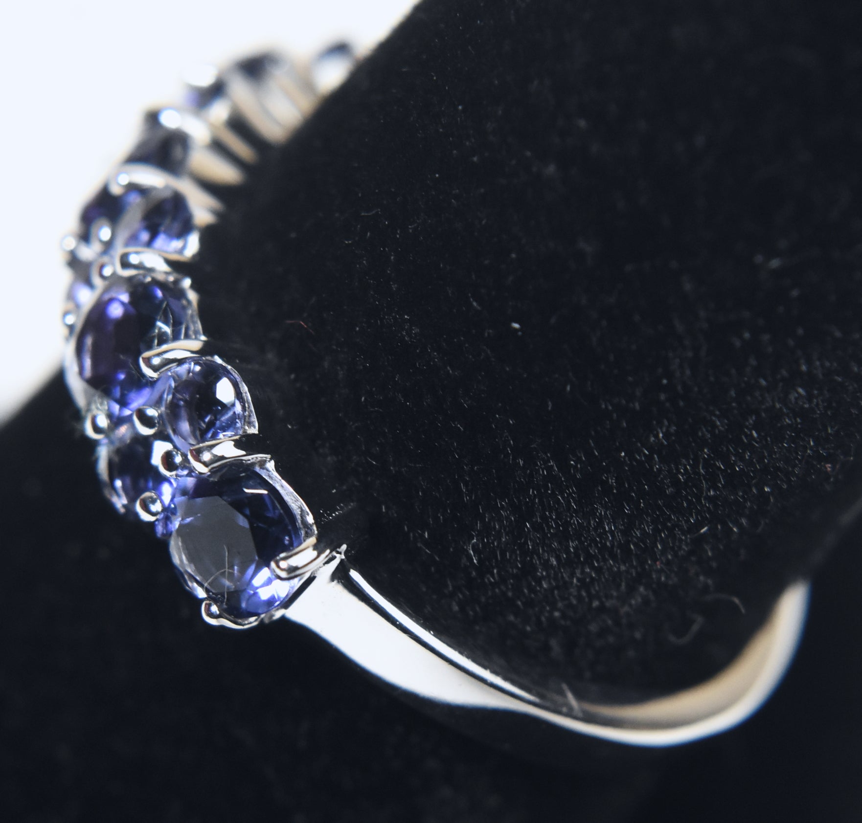 Sterling Silver Imitation Tanzanite Ring - Size 7.75