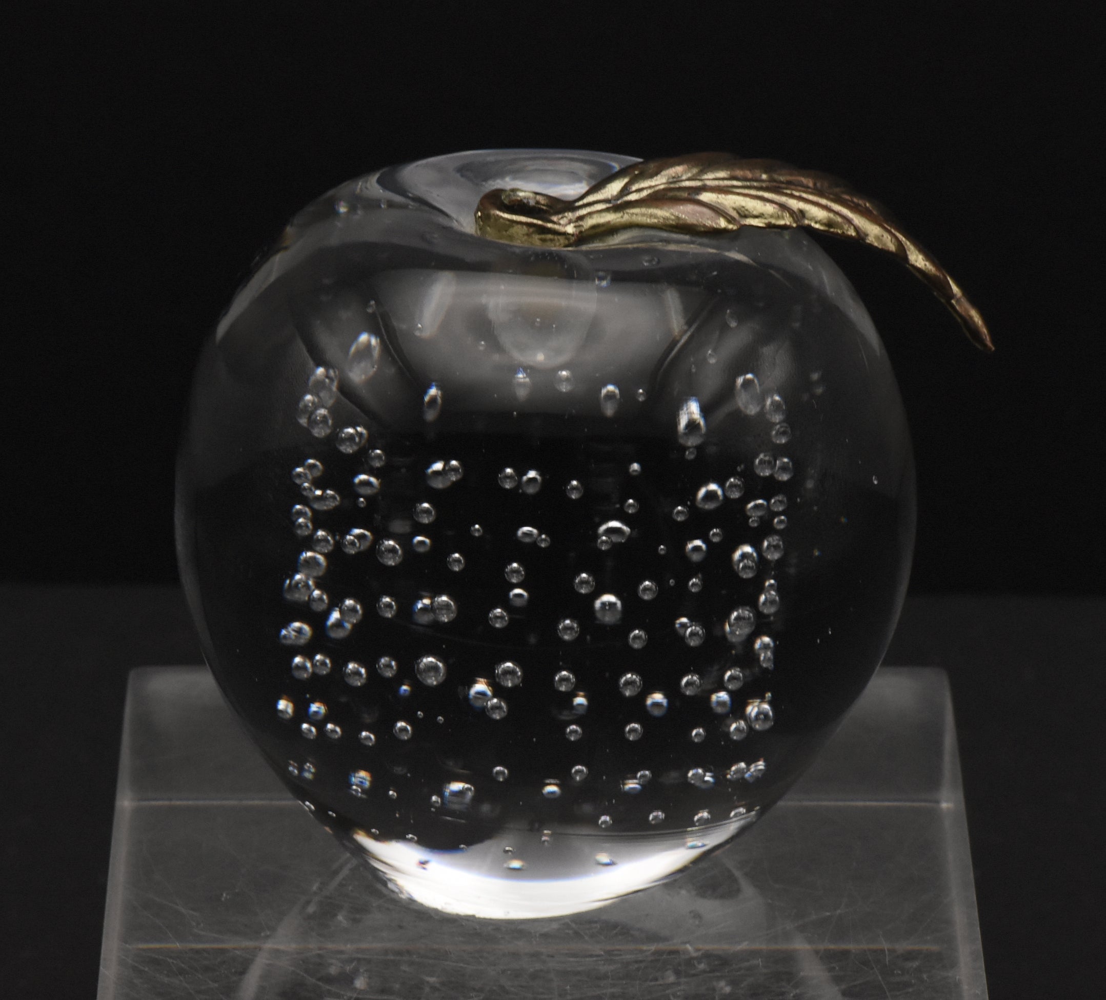 Vintage Silvestri Glass Apple Paperweight