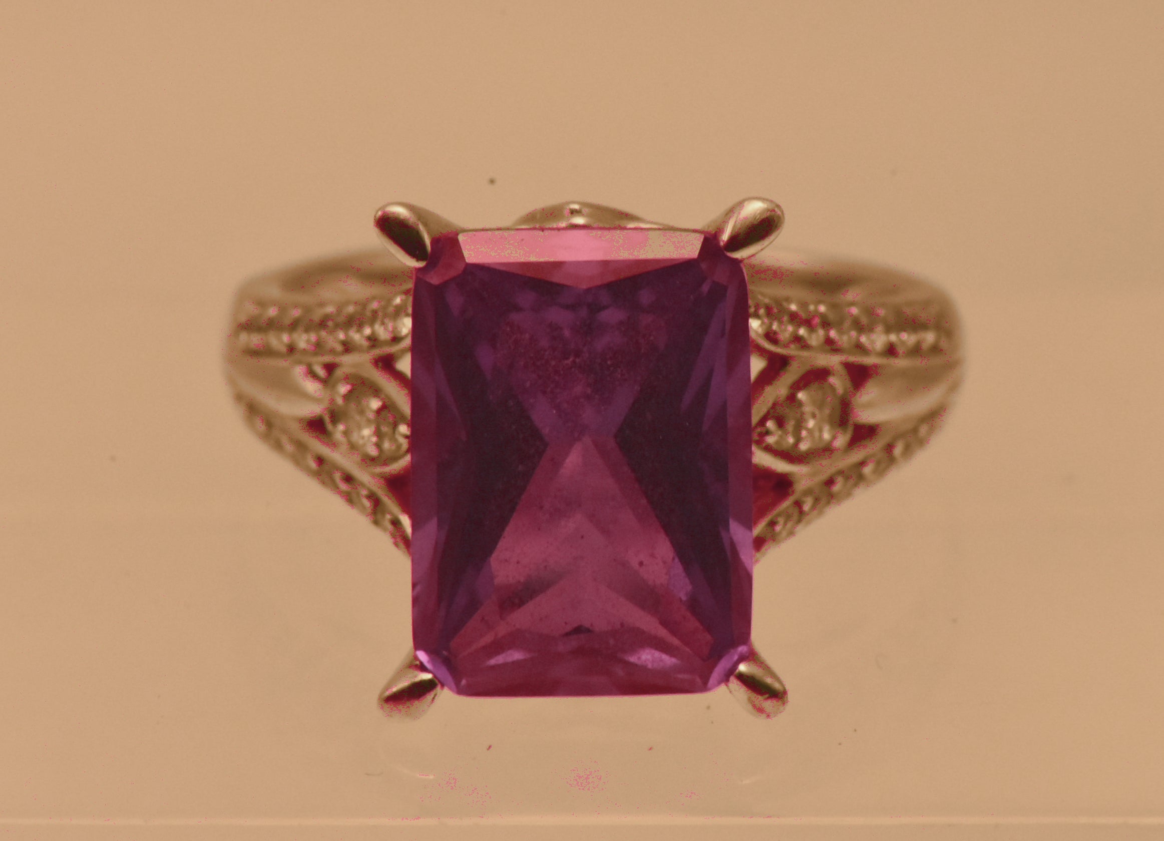 Vintage Sterling Silver Synthetic Color Change Sapphire Ring - Size 9