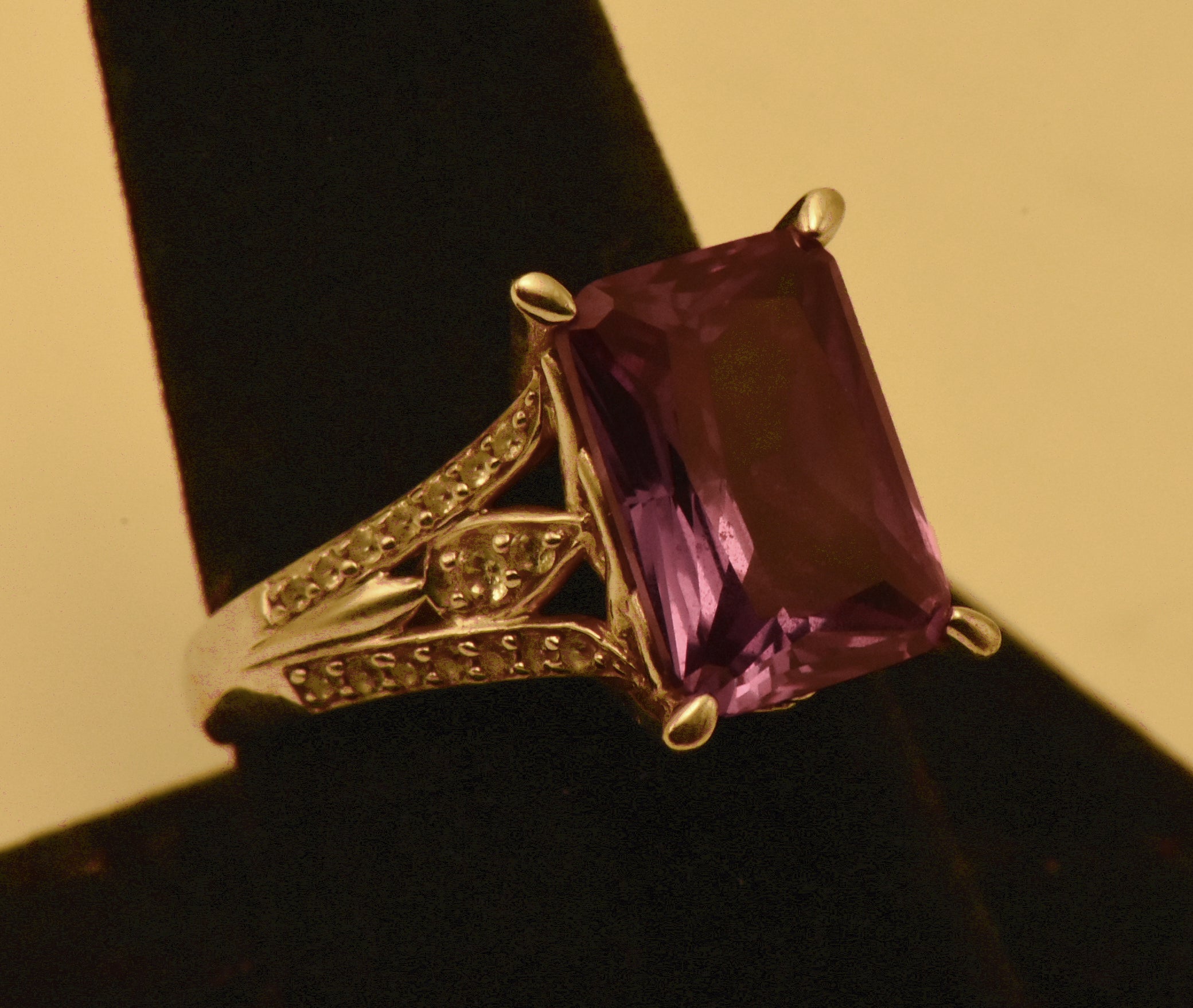 Vintage Sterling Silver Synthetic Color Change Sapphire Ring - Size 9