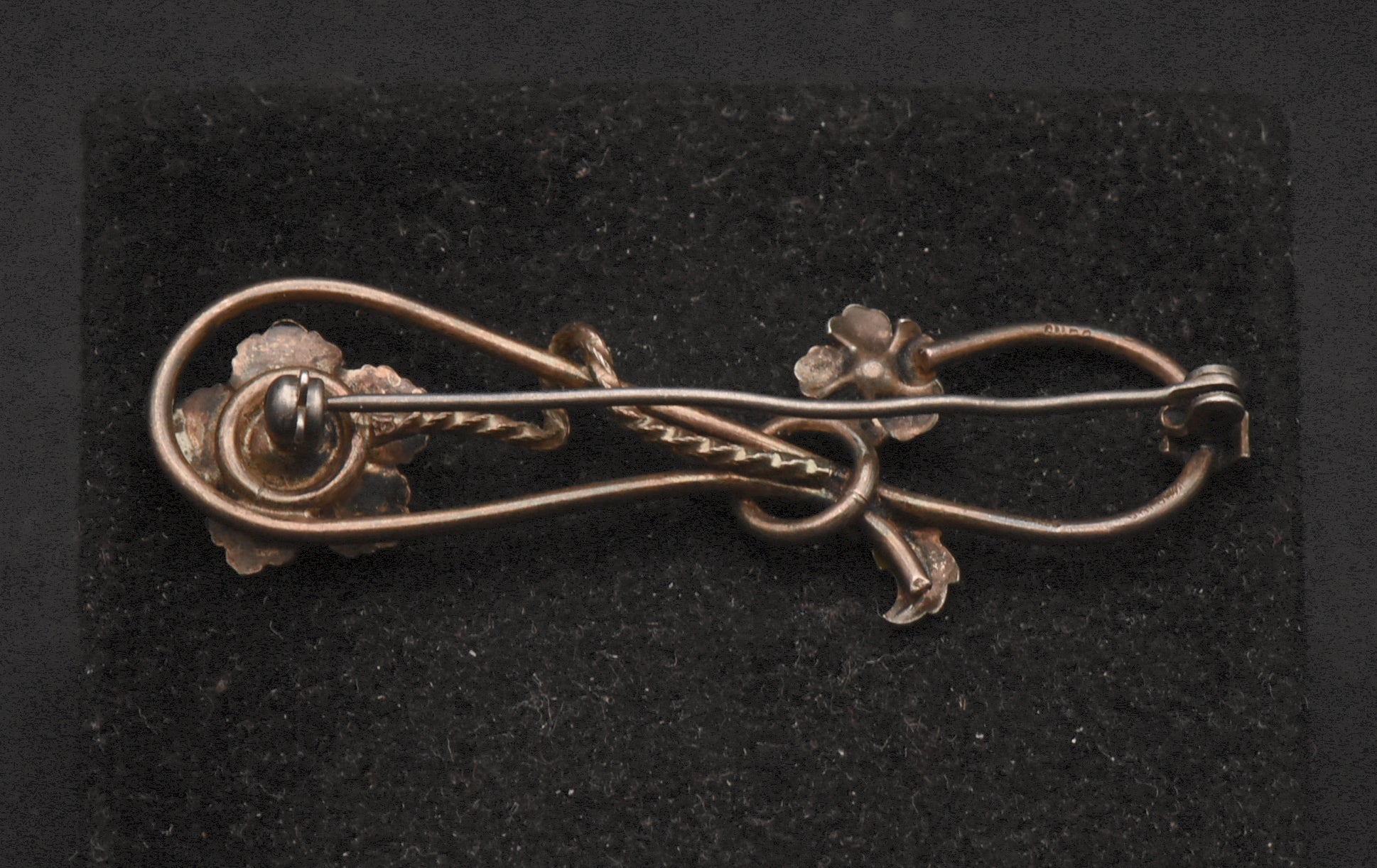 Vintage Sterling Silver 10K Gold Accented Floral Brooch