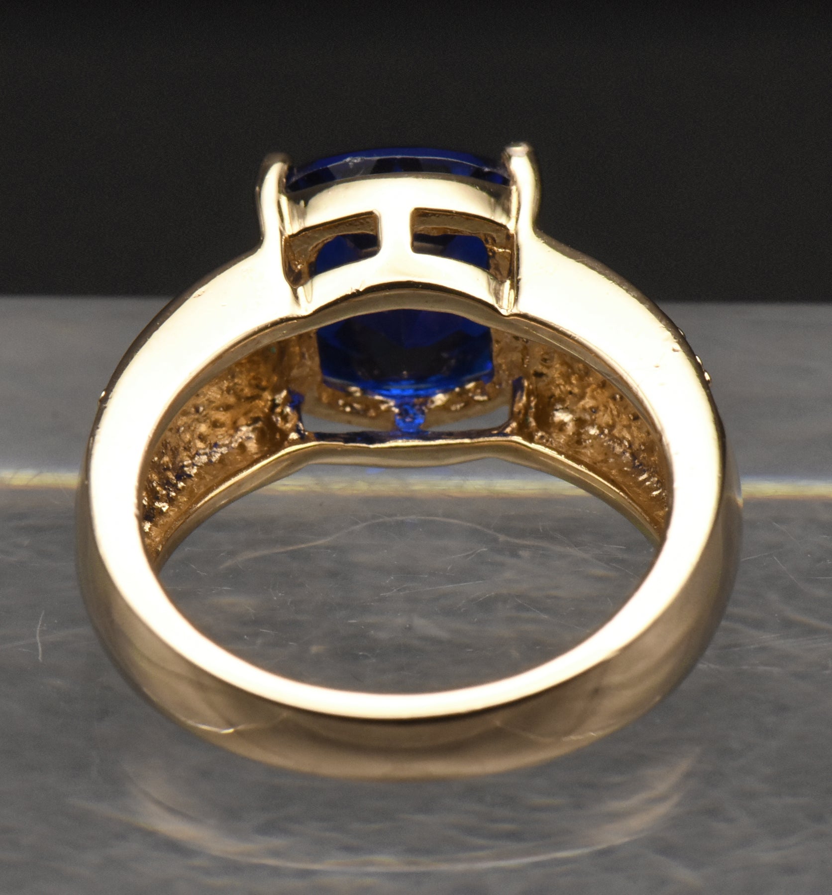Ross-Simons - Vintage Synthetic Blue Spinel Vermeil Ring - Size 6