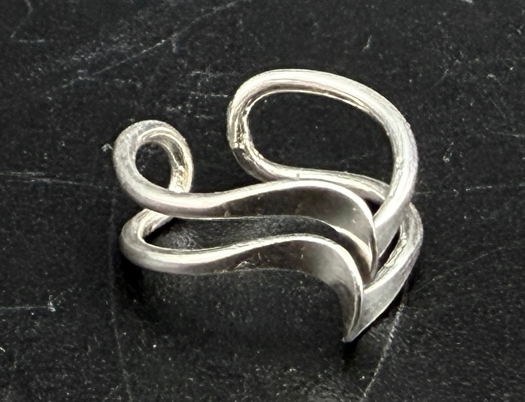 Sterling Silver Adjustable Size Wavy Toe Ring