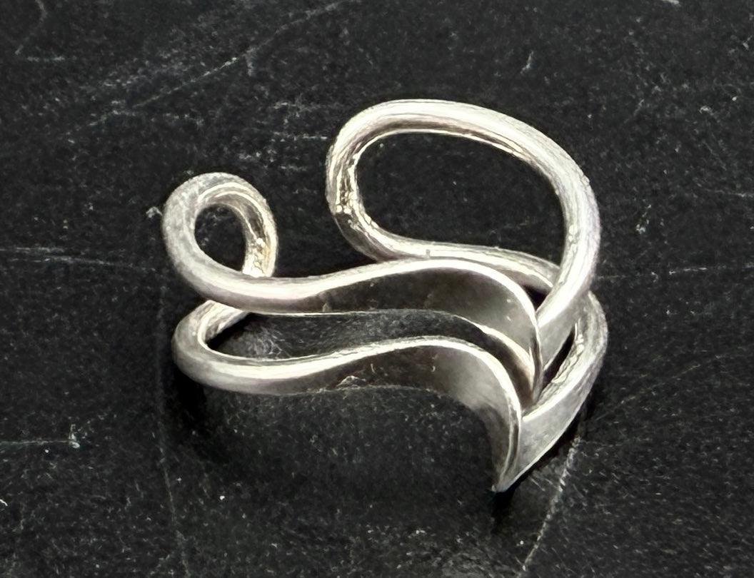 Sterling Silver Adjustable Size Wavy Toe Ring