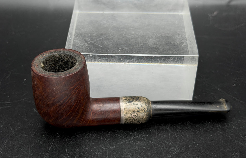 BBB- Antique 1903 Own Make Wood Smoking Pipe with Sterling Silver Band