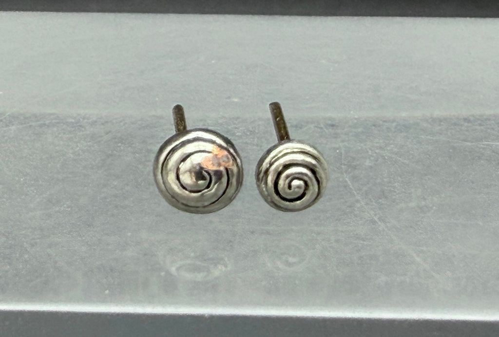 Vintage Silver Plated Rose Stud Earrings